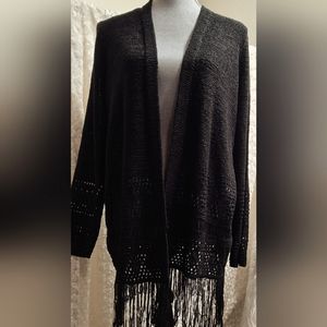 Michael Kors Women’s M Black Fringe Cardigan Sweater